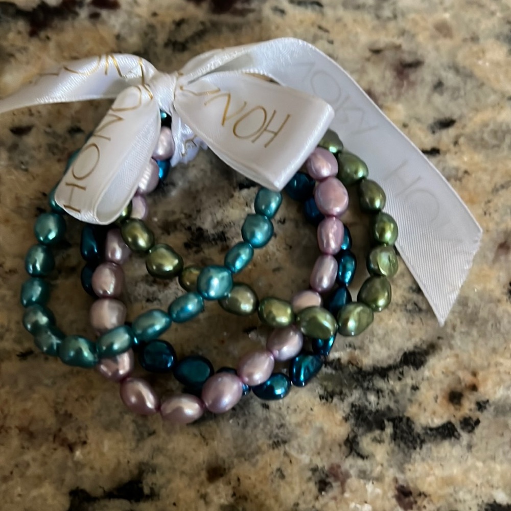 Honora Pearls set of 4 stretch bracelets